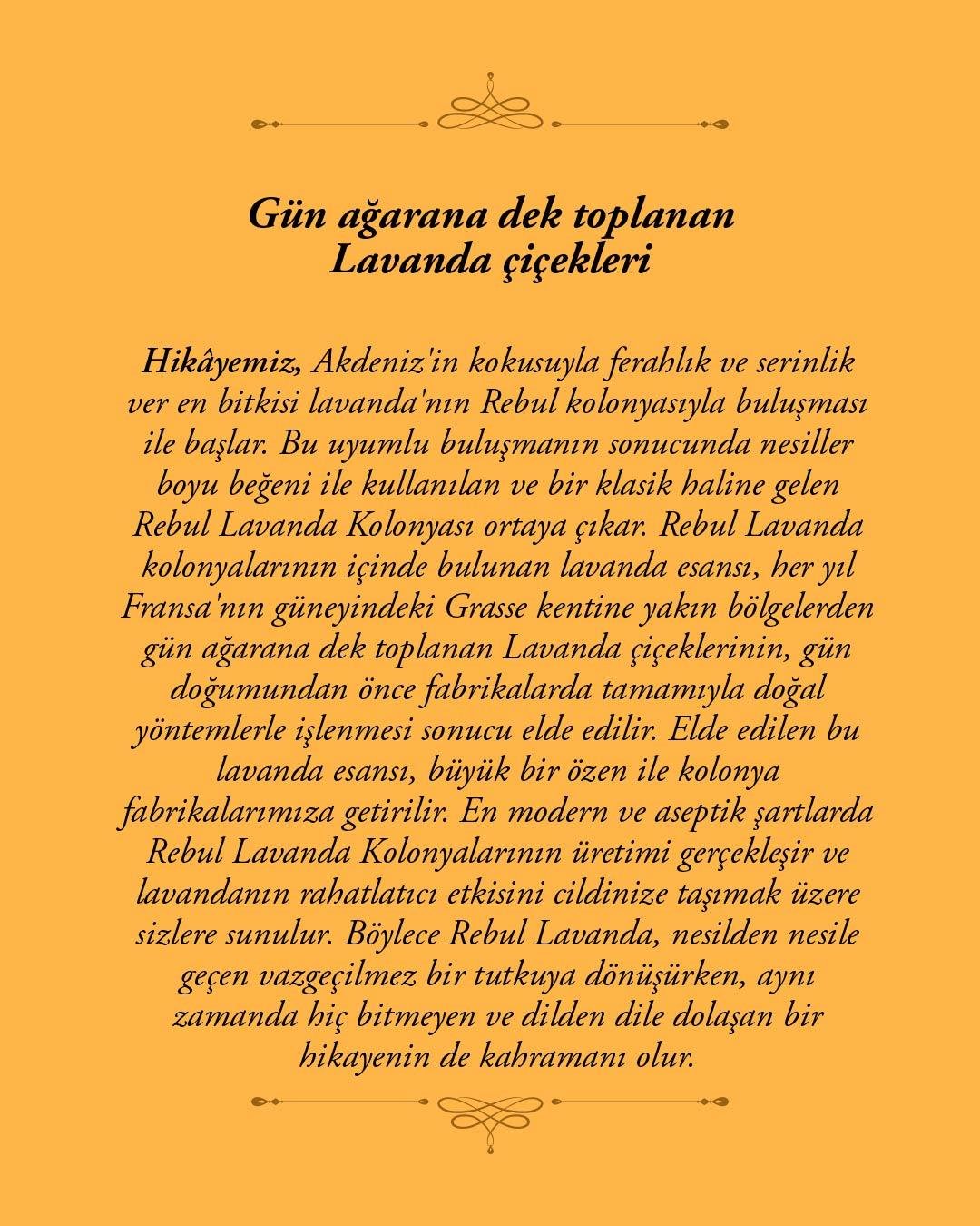 Rebul Lavanda EDC Kolonya 250 ml Cam Şişe