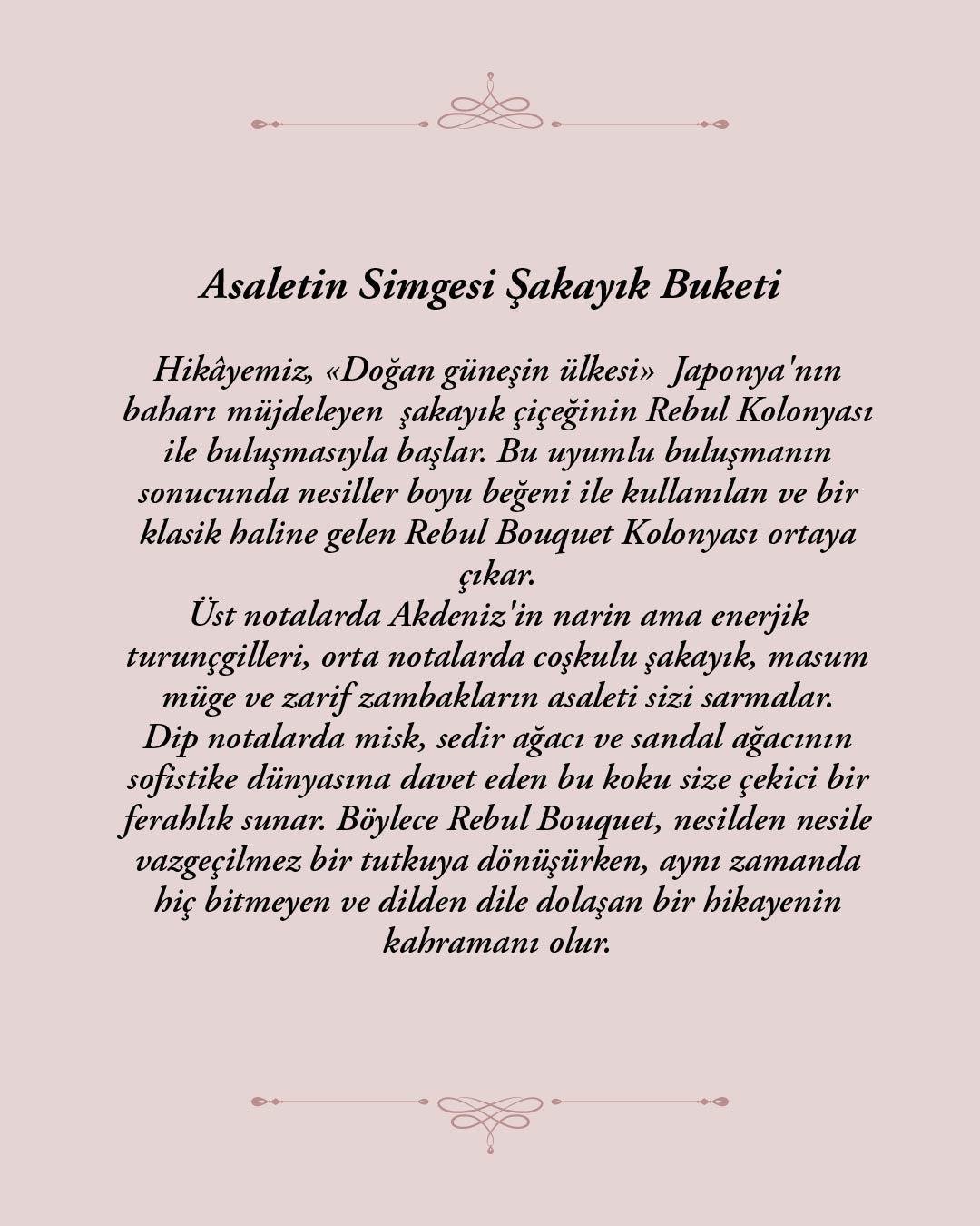 Rebul Bouquet EDC Kolonya 250 ml Cam Şişe