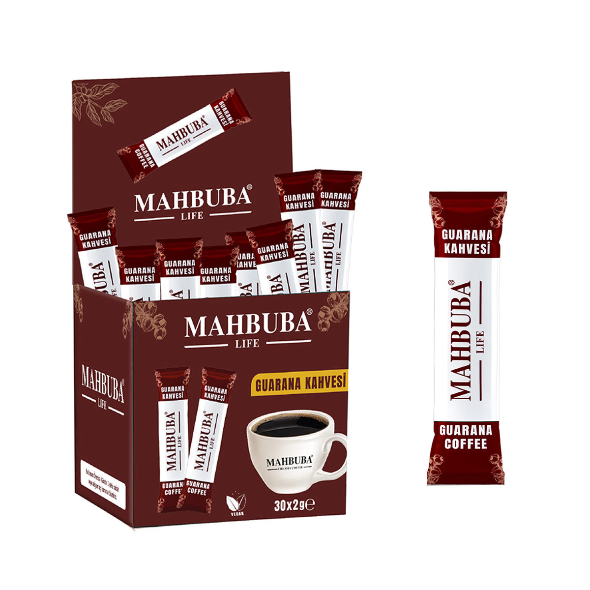 Mahbuba Life Guarana Özlü Premium Detox Diyet Zayıflama Kahvesi Gün Boyu Enerji 30x2gr